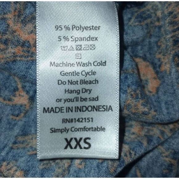 LULAROE NAVY & TAN FLORAL BODYCON DRESS SZ.XXS EUC. - Picture 7 of 7